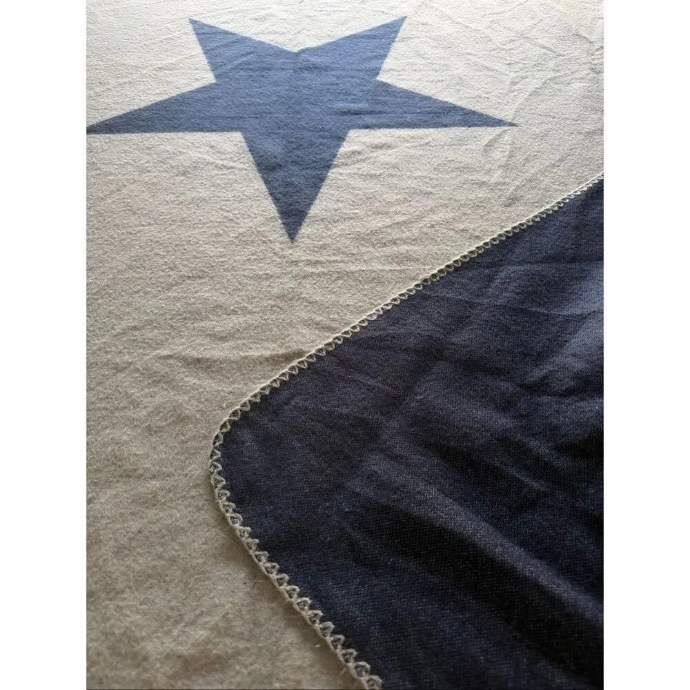 Pottery Barn Kids Navy Gray Star Print Blanket